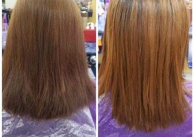 permanent hair color and straightening services by beauty land in BC